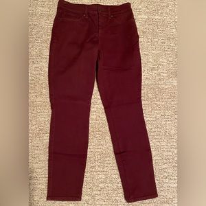 NYDJ Ami High Waist Colored Stretch Skinny Jeans in Deep Currant